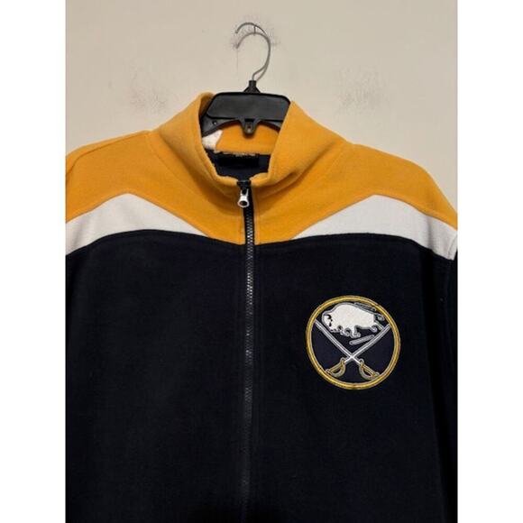 Vintage Old Time Hockey Fleece Jacket Buffalo Sabres Spell Out Stitched Large - Picture 10 of 10